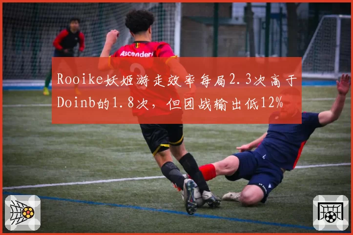 Rooike妖姬游走效率每局2.3次高于Doinb的1.8次，但团战输出低12%