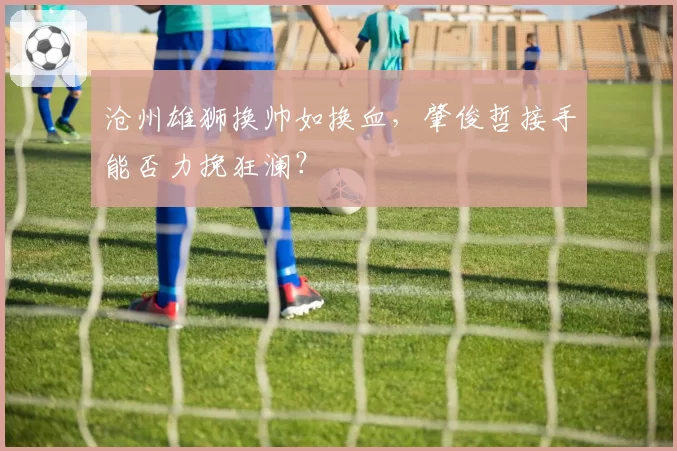 沧州雄狮换帅如换血,肇俊哲接手能否力挽狂澜?